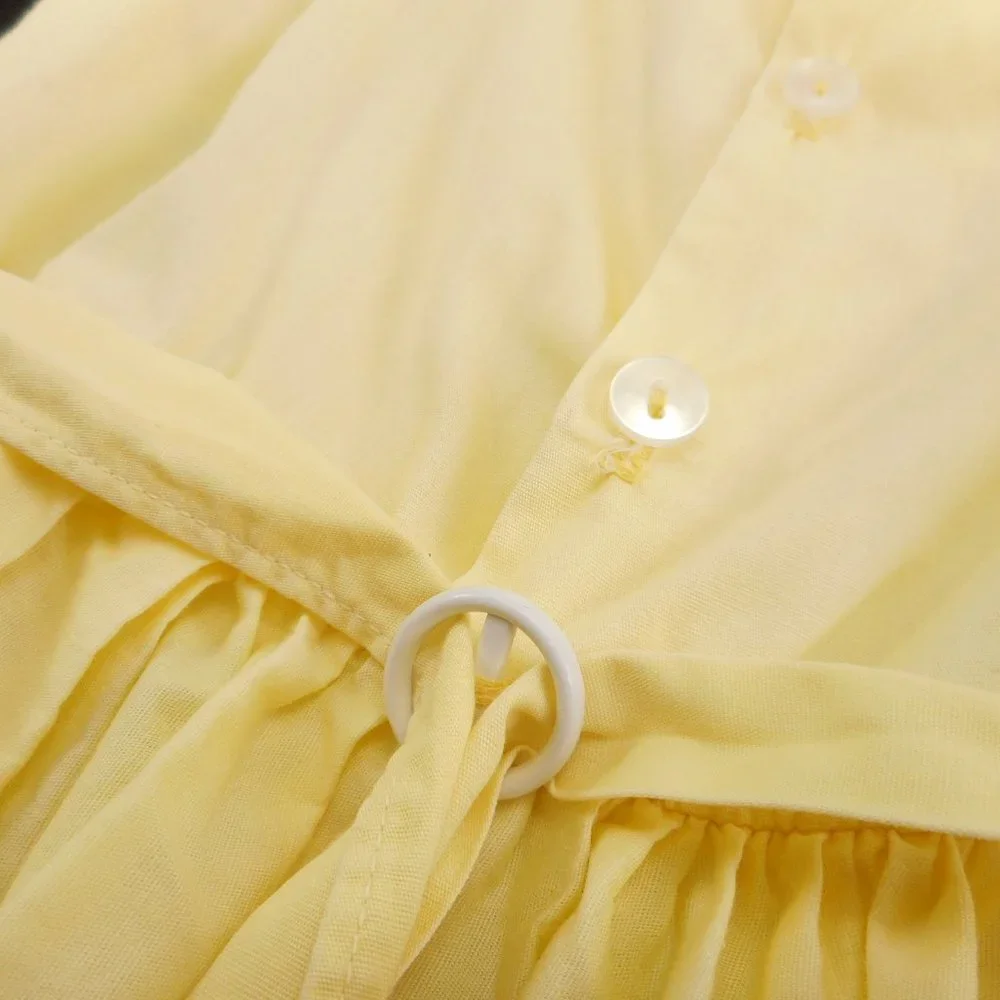 Vintage Toddler Girl Dress 2T - 3T Yellow Ruffled Sleeveless